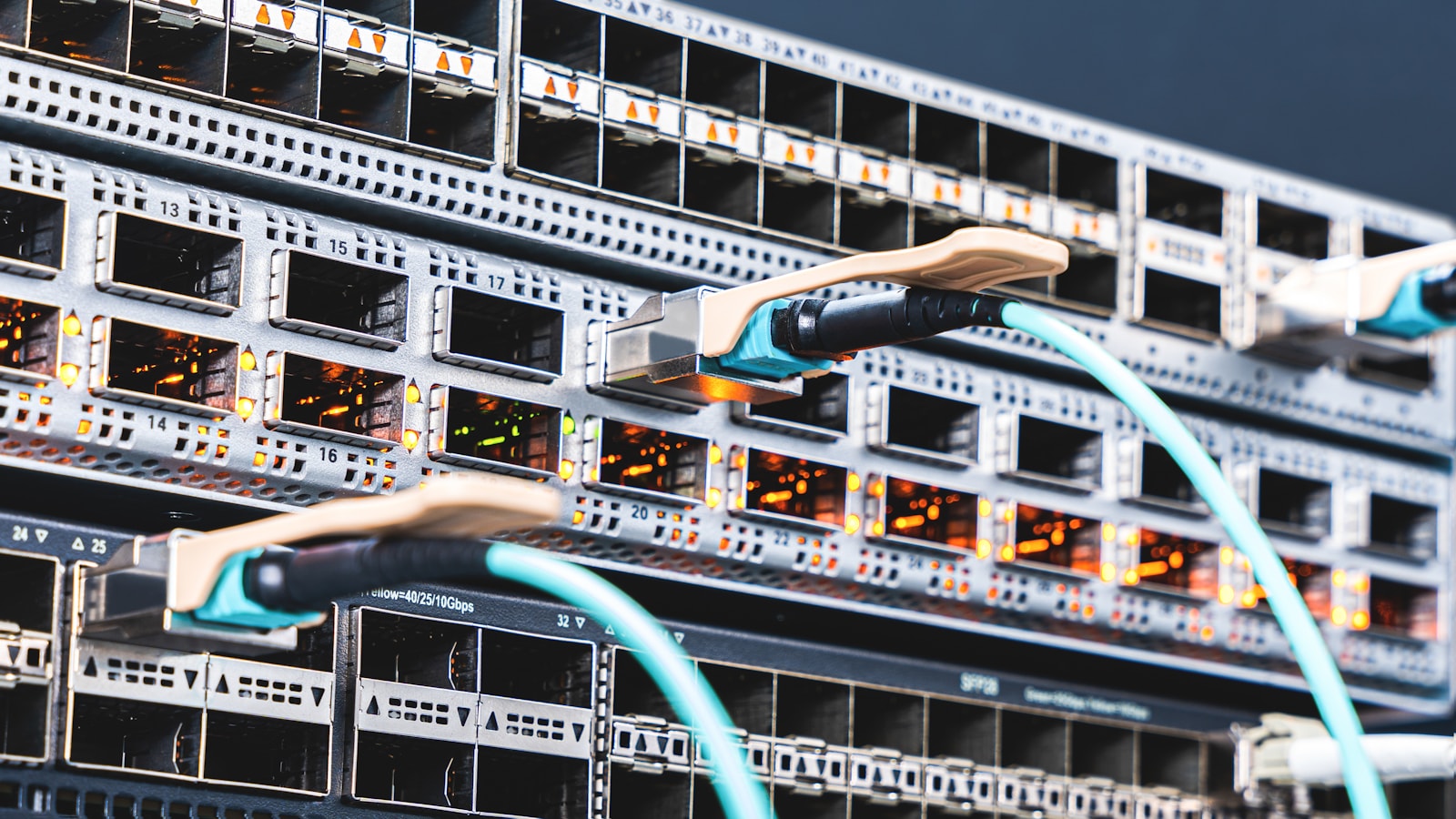 04 data center a bunch of wires that are connected to a server T IN5o3kxyA
