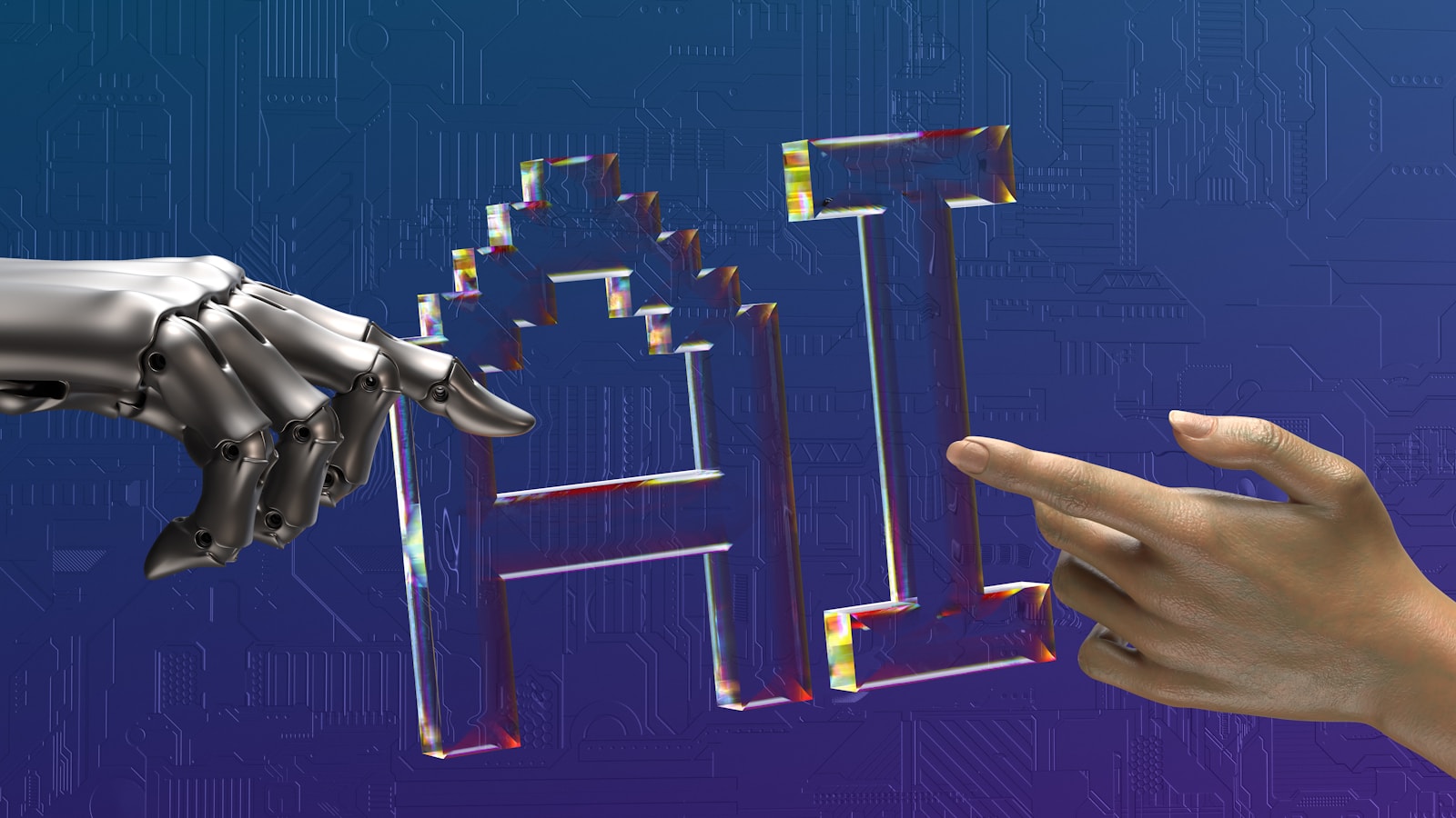 14 artificial intelligence robot and human hands reaching toward ai text FHgWFzDDAOs
