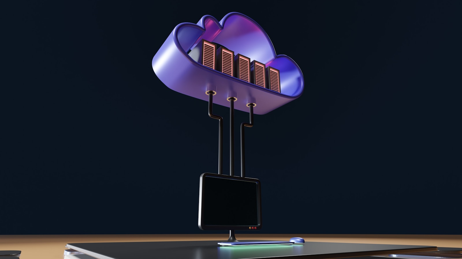 32 cloud computing a computer tower with a purple light wlQUkvDhvQw